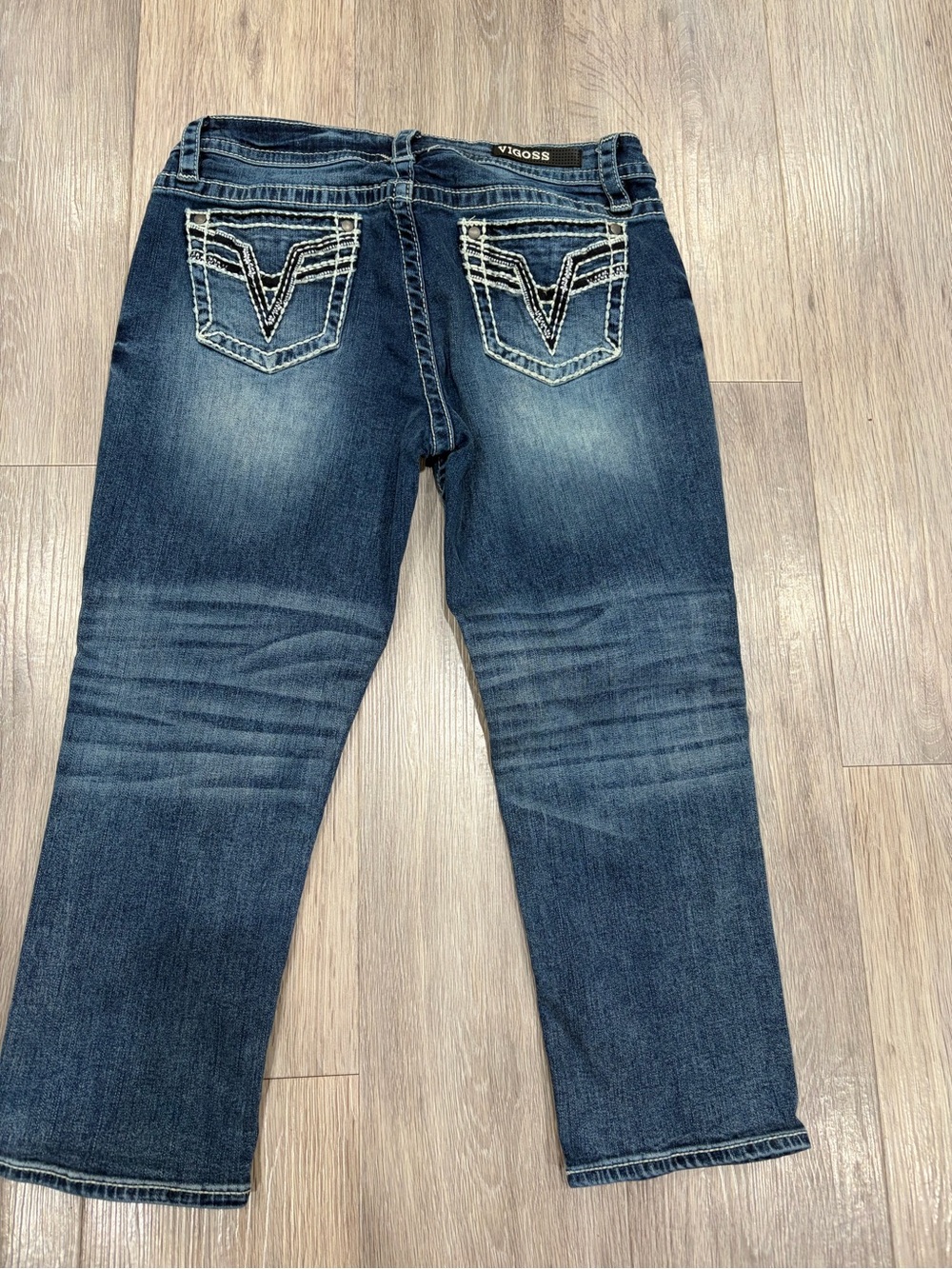 Vigoss Dark Blue Denim Jeans with Contrasting White Pocket Stitching